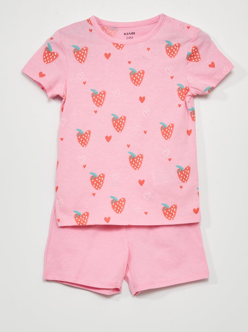 Pigiama T-shirt + shorts 2 pezzi ROSA - Kiabi