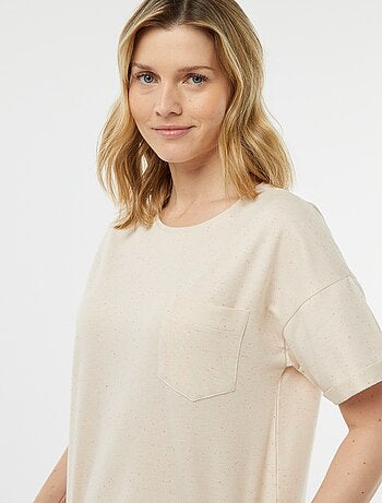 Pigiama t-shirt + shorts in filato mouliné