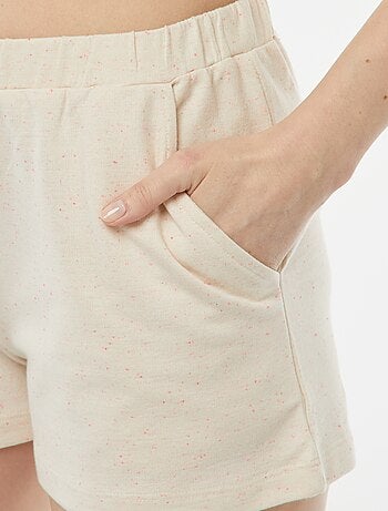 Pigiama t-shirt + shorts in filato mouliné