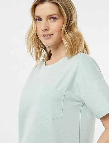 Pigiama t-shirt + shorts in filato mouliné