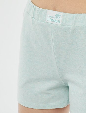 Pigiama t-shirt + shorts in filato mouliné