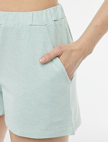 Pigiama t-shirt + shorts in filato mouliné