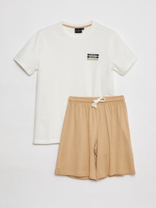 Pigiama t-shirt + shorts in jersey - 2 pezzi