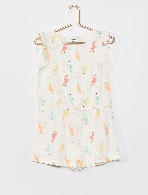 Pigiama tuta corta in cotone - BIANCO - Kiabi - 8.00€