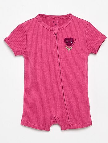 Pigiama tutina corto in maglia a costine