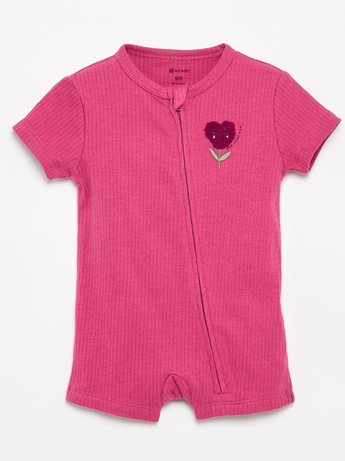 Pigiama tutina corto in maglia a costine - Kiabi