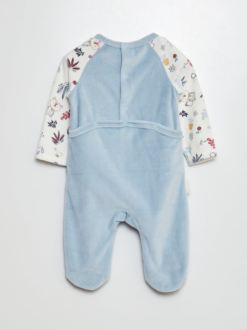 Pigiama tutina in pile piedini BLU - Kiabi