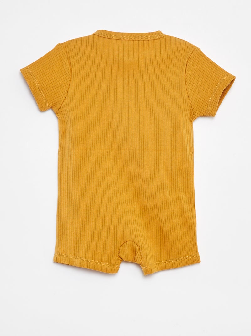 Pigiama tutina leggera maniche corte con zip Giallo - Kiabi