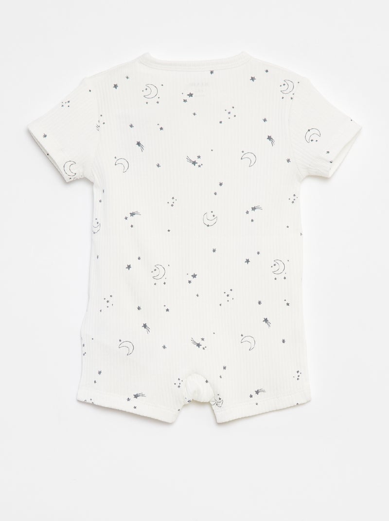 Pigiama tutina leggera maniche corte con zip Grigio - Kiabi