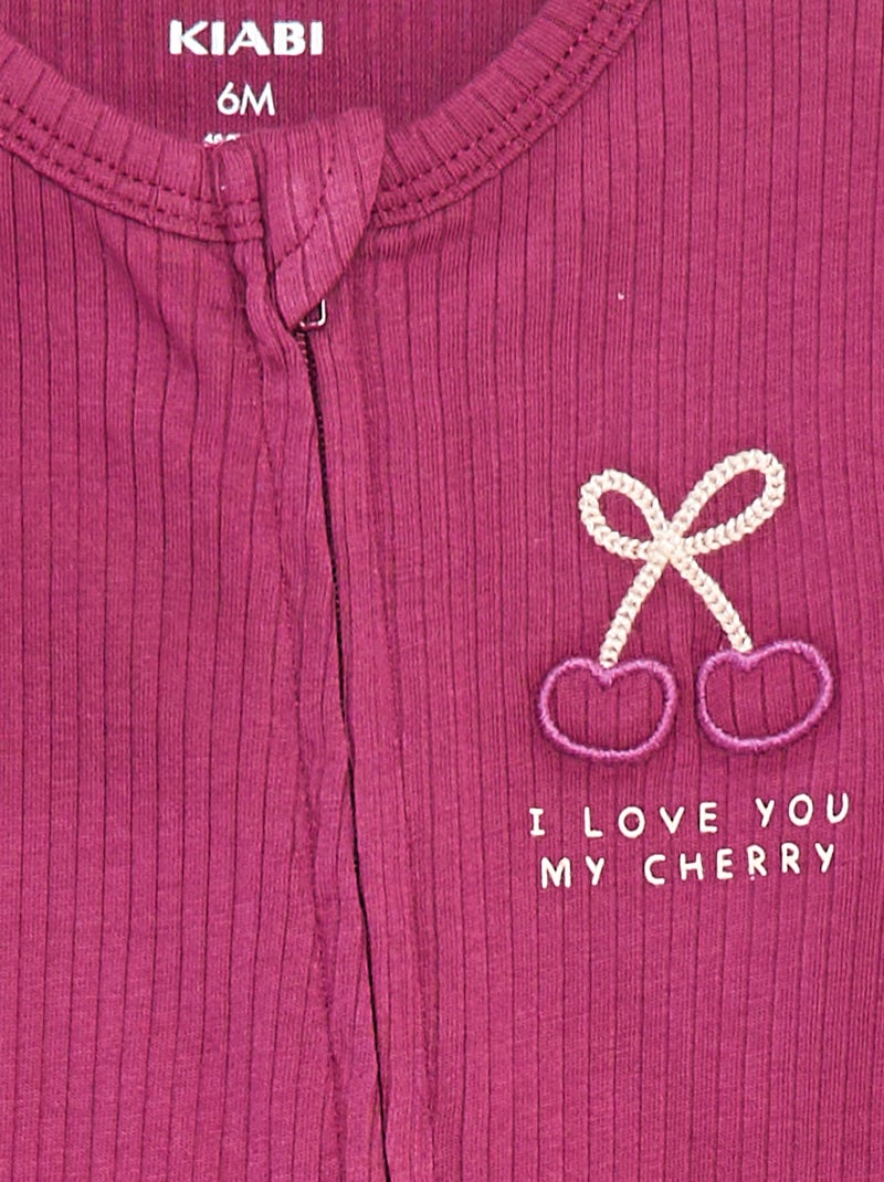 Pigiama tutina leggera maniche corte con zip Rosa - Kiabi
