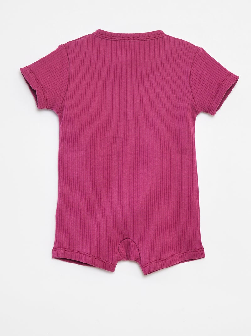 Pigiama tutina leggera maniche corte con zip Rosa - Kiabi