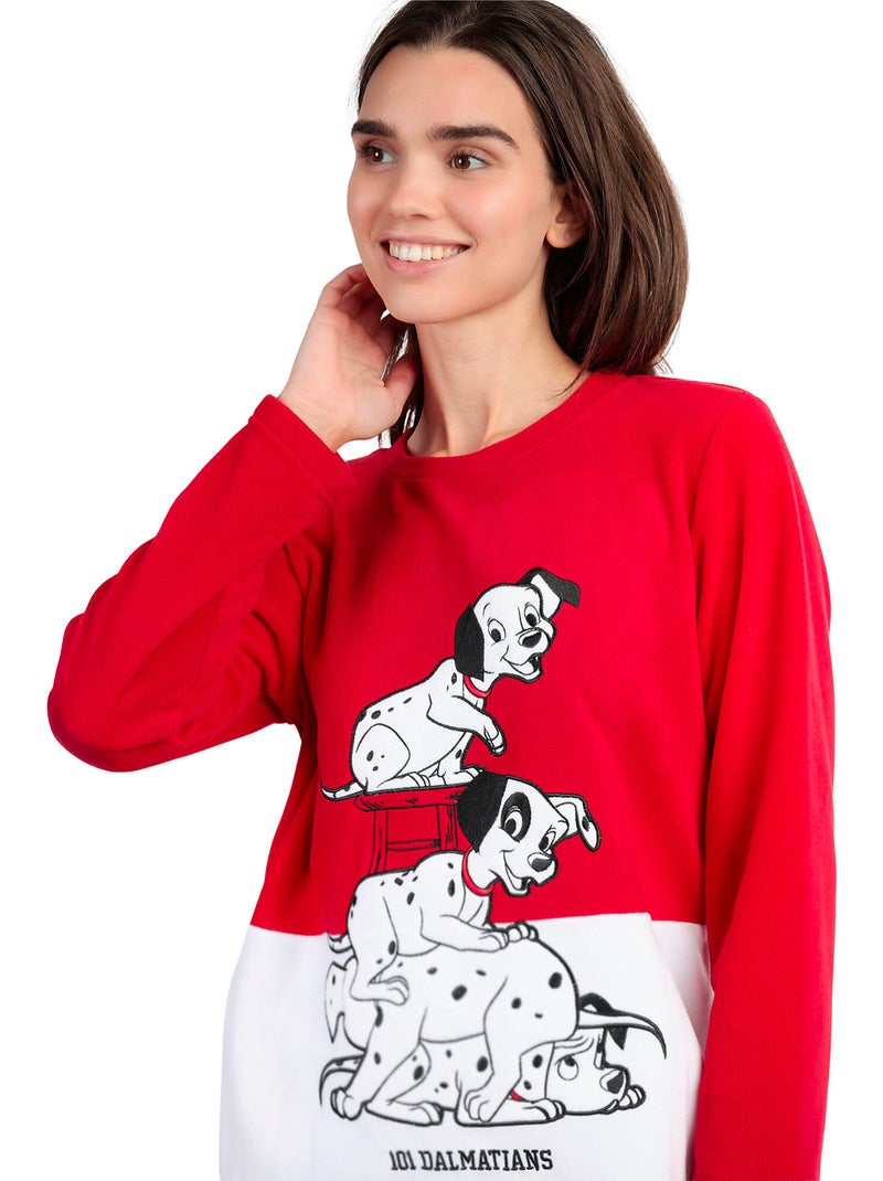 Pigiama universitario DISNEY a maniche lunghe e caldo da donna con i Dalmata Rosso - Kiabi
