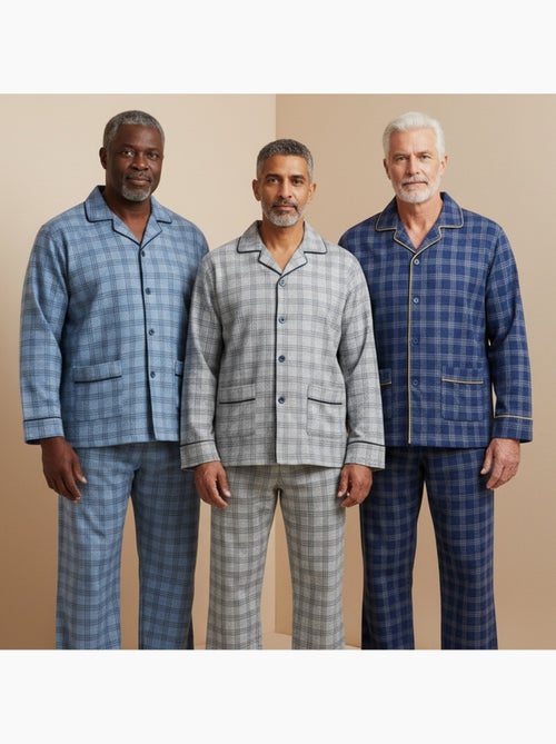 Pigiama uomo bottoni confezione da 3, cotone foderato pile, manica lunga - Kiabi Pigiama uomo bottoni confezione da 3, cotone foderato pile, manica lunga - Kiabi