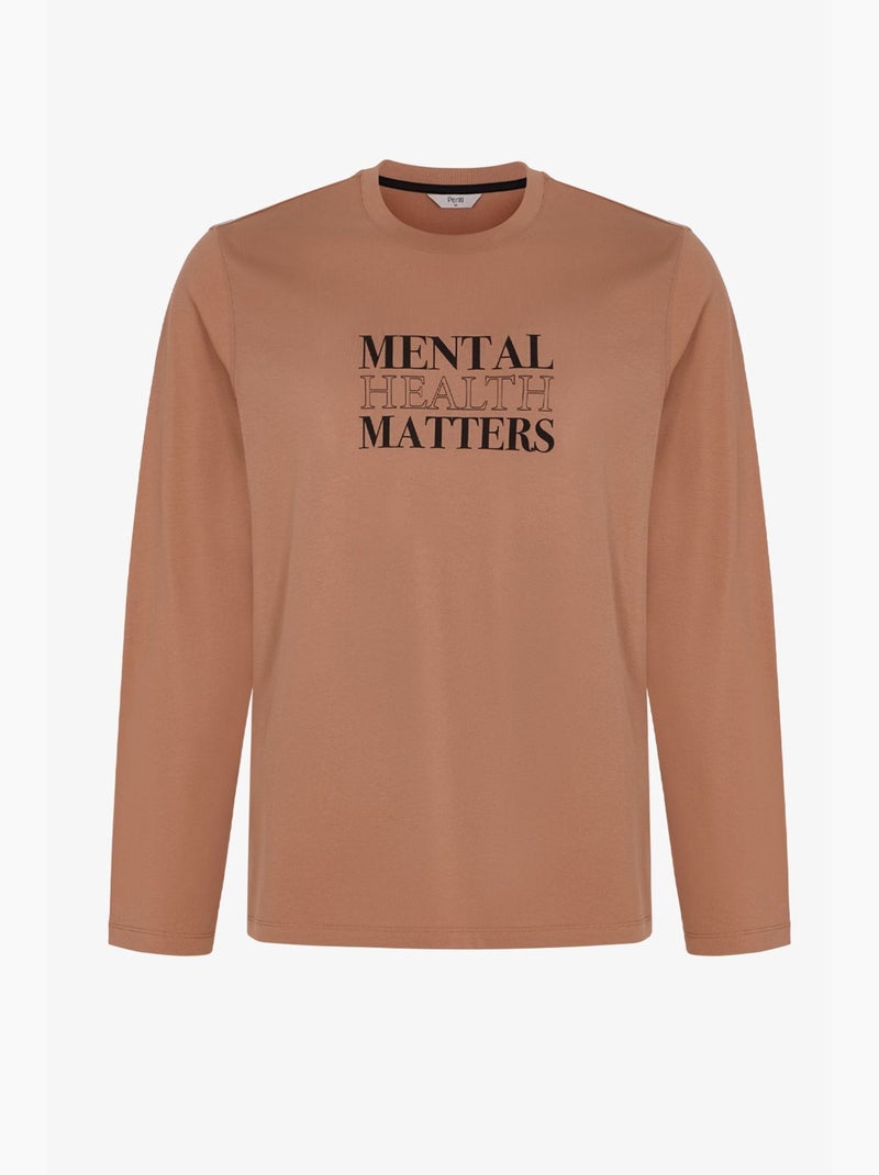 Pigiama uomo clear mind con motivo geometrico, pantaloni, maniche lunghe penti Cammello - Kiabi