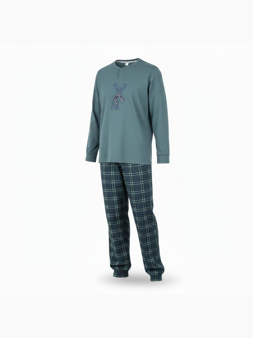 Pigiama uomo cotone ricamo cervo scozzese ozabi - Kiabi Pigiama uomo cotone ricamo cervo scozzese ozabi - Kiabi