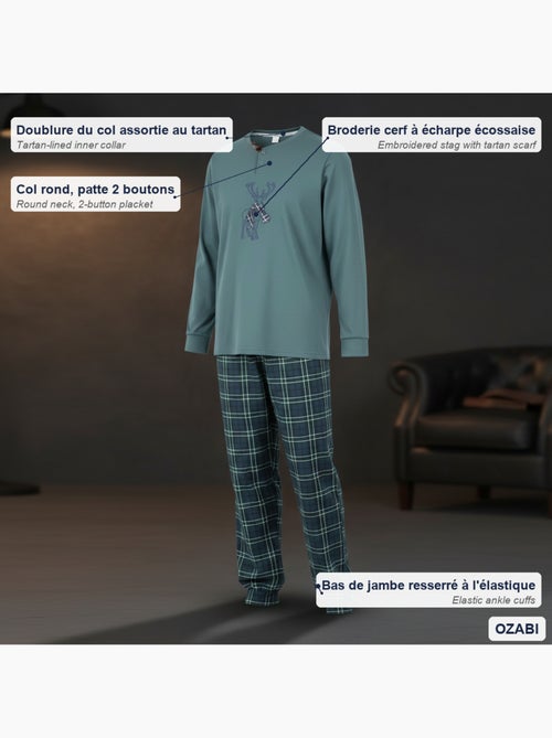 Pigiama uomo cotone ricamo cervo scozzese ozabi - Kiabi Pigiama uomo cotone ricamo cervo scozzese ozabi - Kiabi