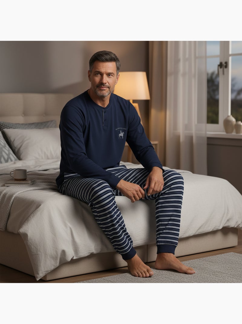 Pigiama uomo in pile con ricamo ozabi Blu marino - Kiabi