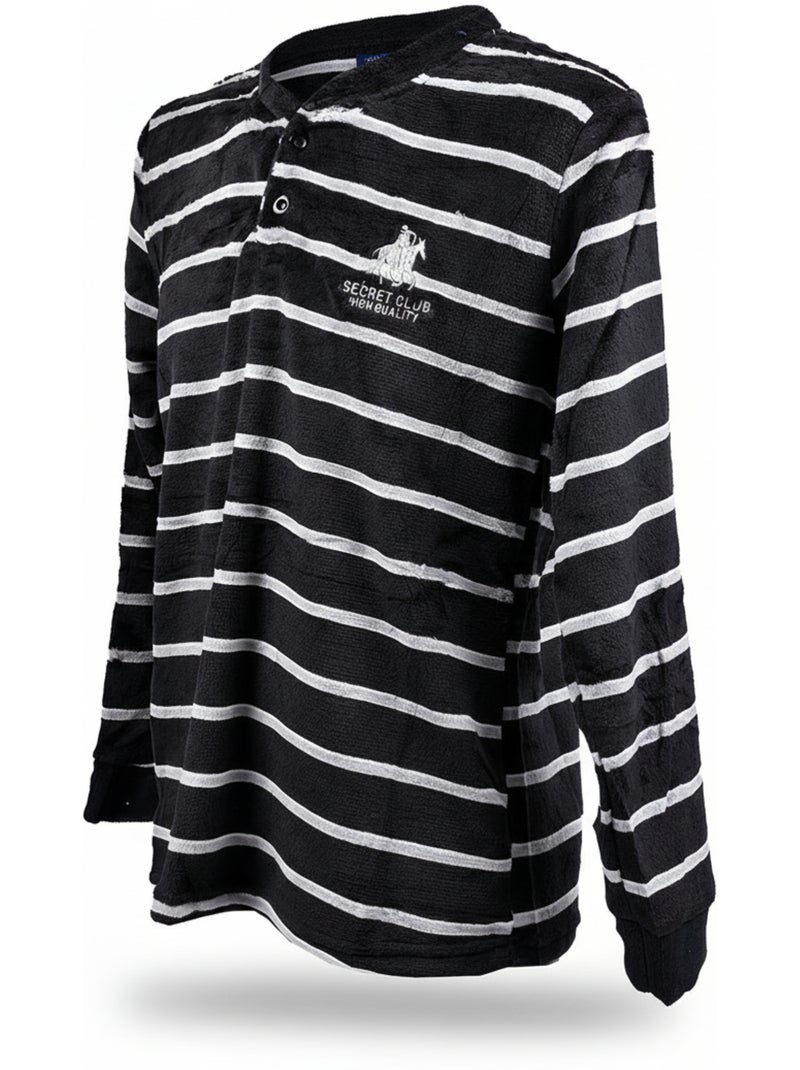 Pigiama Uomo Invernale Pile SECRET CLUB Z2653 Nero - Kiabi