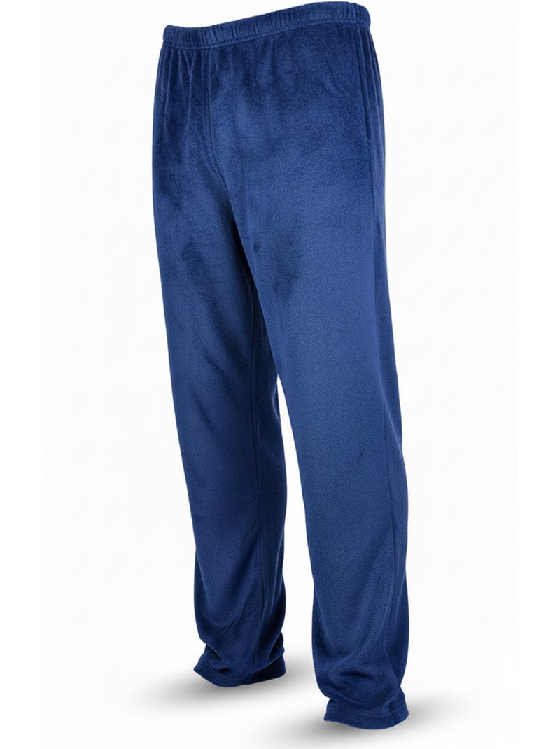 Pigiama Uomo Invernale Pile ULTRA Morbido Z2655 Blu marino - Kiabi