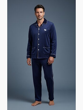Pigiama Uomo Inverno Pile Con Bottoni C2530