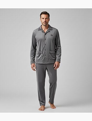 Pigiama Uomo Inverno Pile Con Bottoni C2530