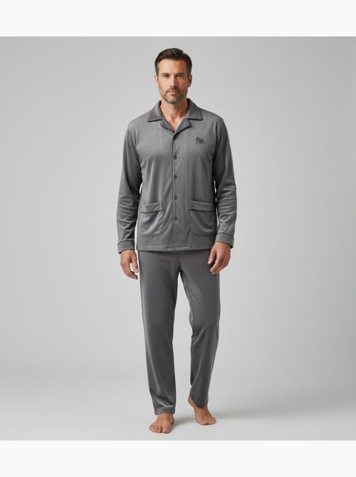 Pigiama Uomo Inverno Pile Con Bottoni C2530 - Kiabi