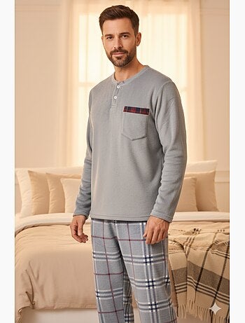 Pigiama Uomo Inverno Pile Morbido 7008 SCOZZESE Confezione da 2