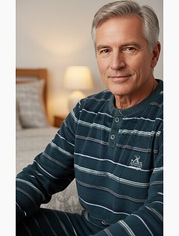 Pigiama Uomo Inverno Pile Morbido ADVENTURE J2565