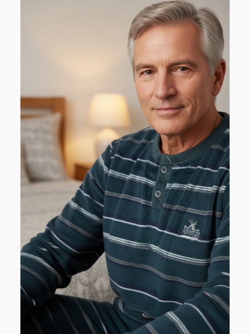 Pigiama Uomo Inverno Pile Morbido ADVENTURE J2565 - Kiabi