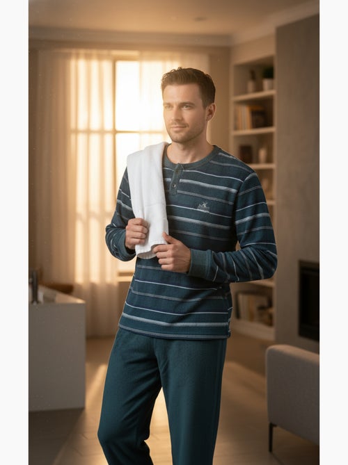 Pigiama Uomo Inverno Pile Morbido ADVENTURE J2565 - Kiabi