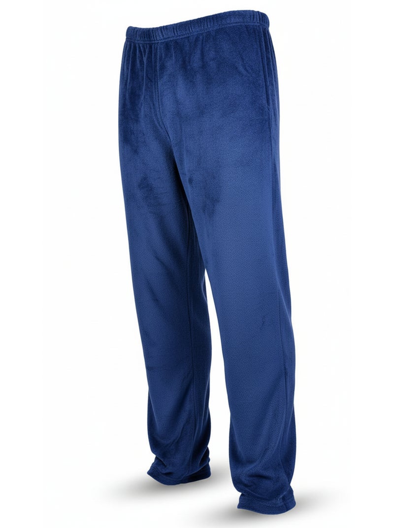 Pigiama Uomo Inverno Pile Morbido RAYURE Z2654 Blu marino - Kiabi