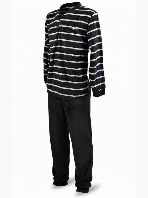 Pigiama Uomo Inverno Pile Morbido RAYURE Z2654 - Kiabi