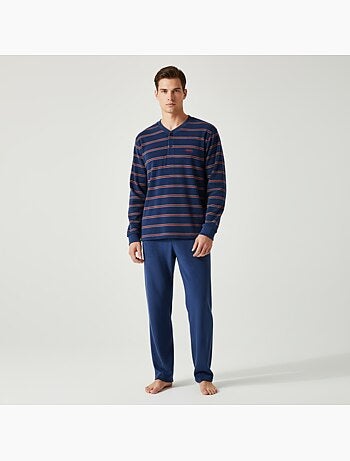 Pigiama Uomo Inverno Pile Morbido RIGHE Z2654