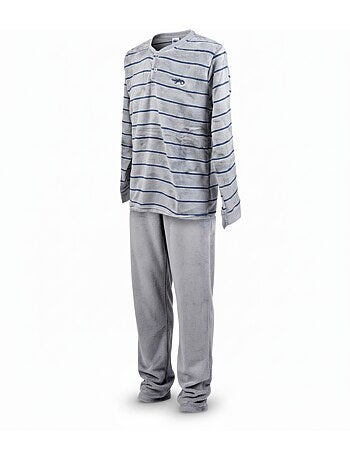 Pigiama Uomo Inverno Pile Morbido RIGHE Z2654