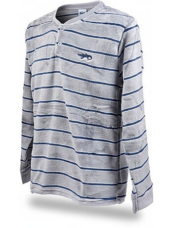 Pigiama Uomo Inverno Pile Morbido RIGHE Z2654