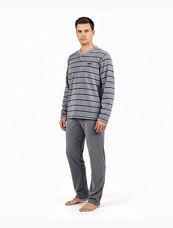 Pigiama Uomo Inverno Pile Morbido RIGHE Z2654