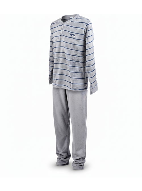 Pigiama Uomo Inverno Pile Morbido RIGHE Z2654 - Kiabi Pigiama Uomo Inverno Pile Morbido RIGHE Z2654 - Kiabi
