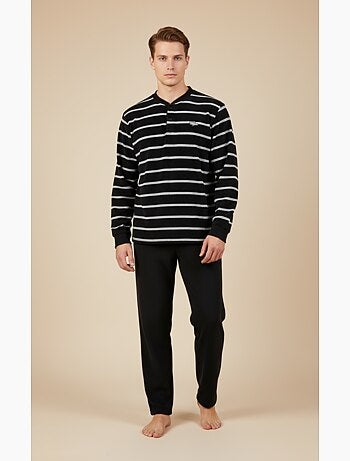 Pigiama Uomo Inverno Pile Morbido RIGHE Z2654