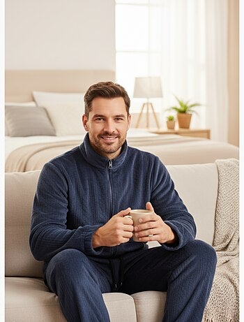 Pigiama Uomo Inverno Pile Morbido ZIP