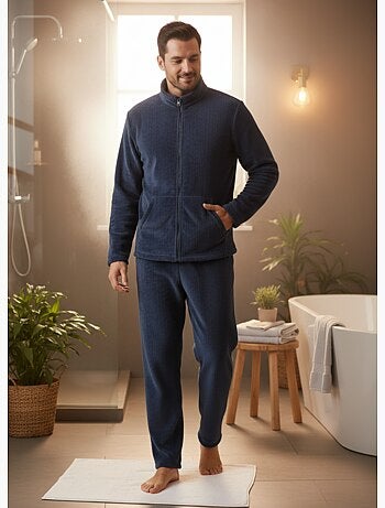 Pigiama Uomo Inverno Pile Morbido ZIP