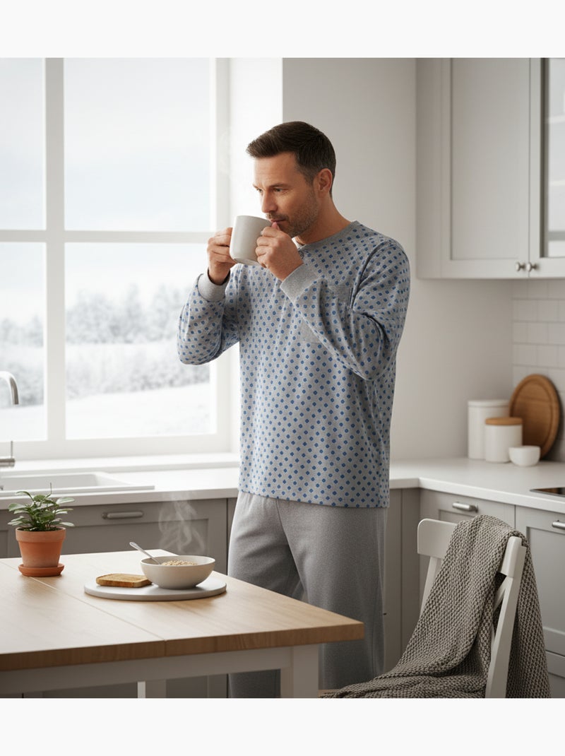 Pigiama Uomo Inverno Pile Premium CALM Z2550 Grigio - Kiabi