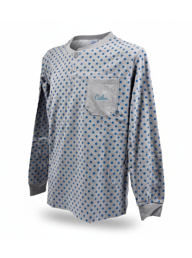 Pigiama Uomo Inverno Pile Premium CALM Z2550 Grigio - Kiabi