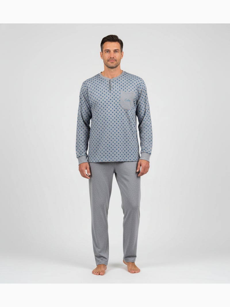 Pigiama Uomo Inverno Pile Premium CALM Z2550 Grigio - Kiabi