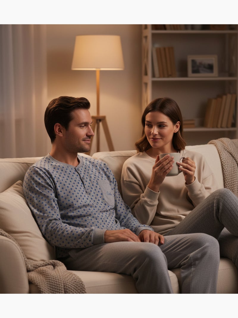 Pigiama Uomo Inverno Pile Premium CALM Z2550 Grigio - Kiabi