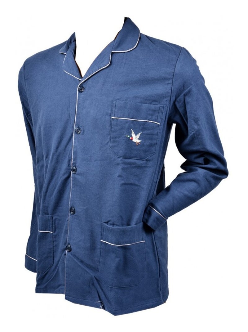 Pigiama Uomo Lungo CHEVIGNON Abbottonato Blu marino - Kiabi