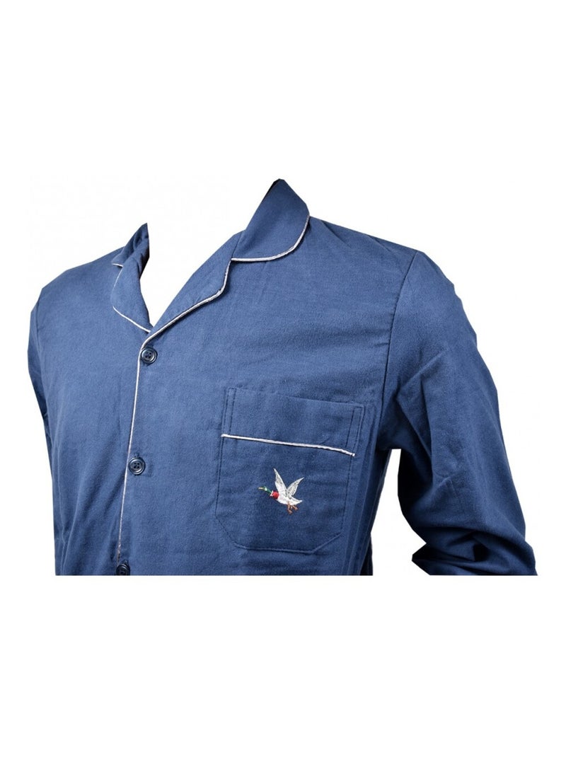 Pigiama Uomo Lungo CHEVIGNON Abbottonato Blu marino - Kiabi