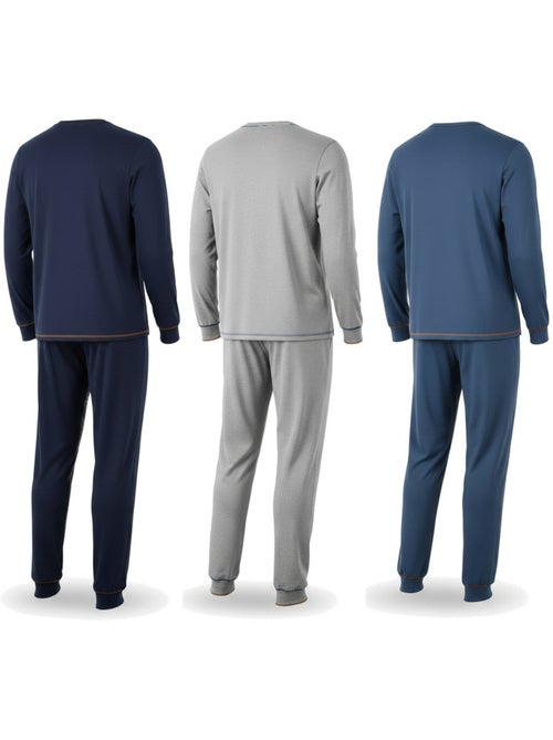 Pigiama uomo lungo confezione da 3, cotone foderato pile, collo bottoni ozabi - Kiabi Pigiama uomo lungo confezione da 3, cotone foderato pile, collo bottoni ozabi - Kiabi