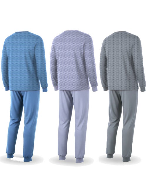 Pigiama uomo lungo confezione da 3, cotone foderato pile, collo bottoni ozabi - Kiabi Pigiama uomo lungo confezione da 3, cotone foderato pile, collo bottoni ozabi - Kiabi