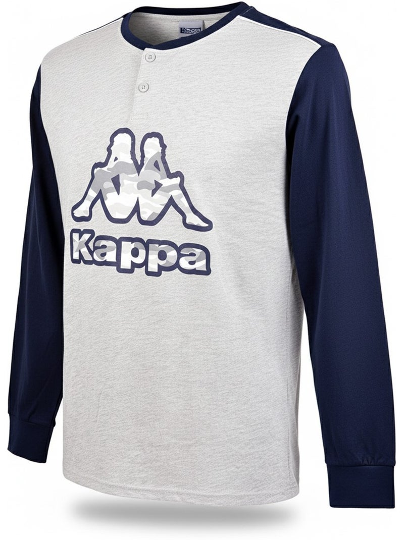 Pigiama Uomo Lungo Cotone KAPPA Blu grigio - Kiabi