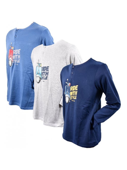 Pigiama Uomo Lungo SWEET SECRET - Confezione da 3 - Kiabi